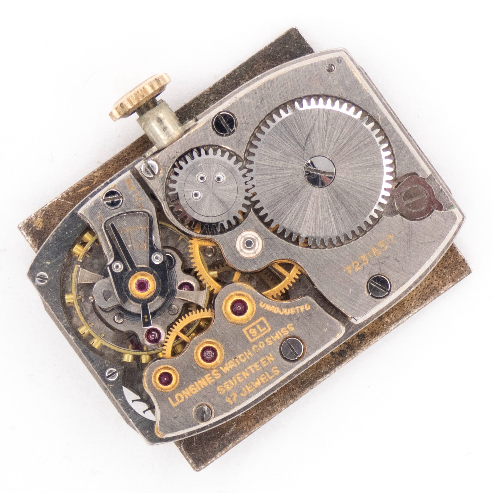 Vintage Longines Caliber 9L 17-Jewel Wristwatch Movement, Runs