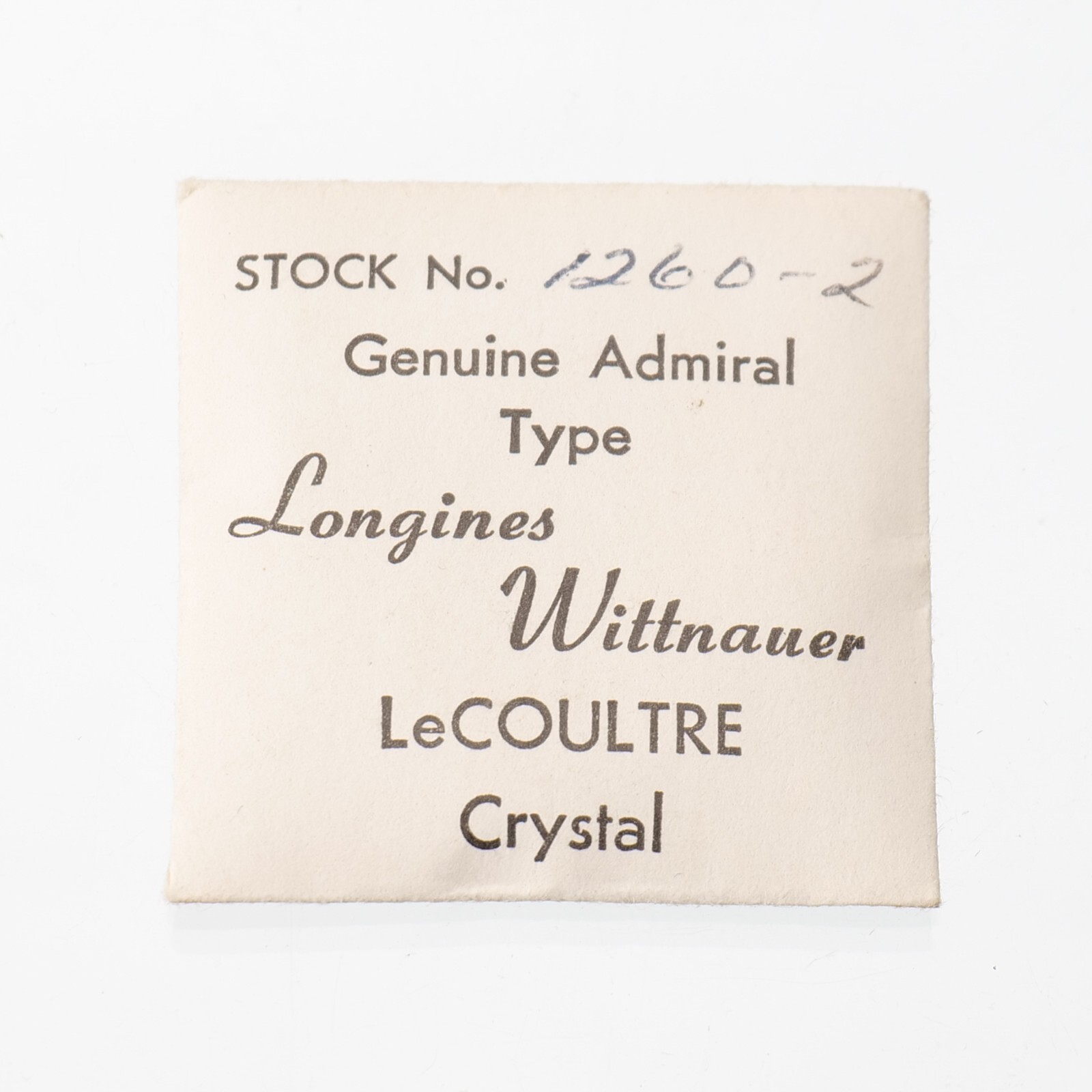 Genuine Admiral Type Longines Wittnauer LeCoultre #1260-2 Watch Crystal (G2D2)