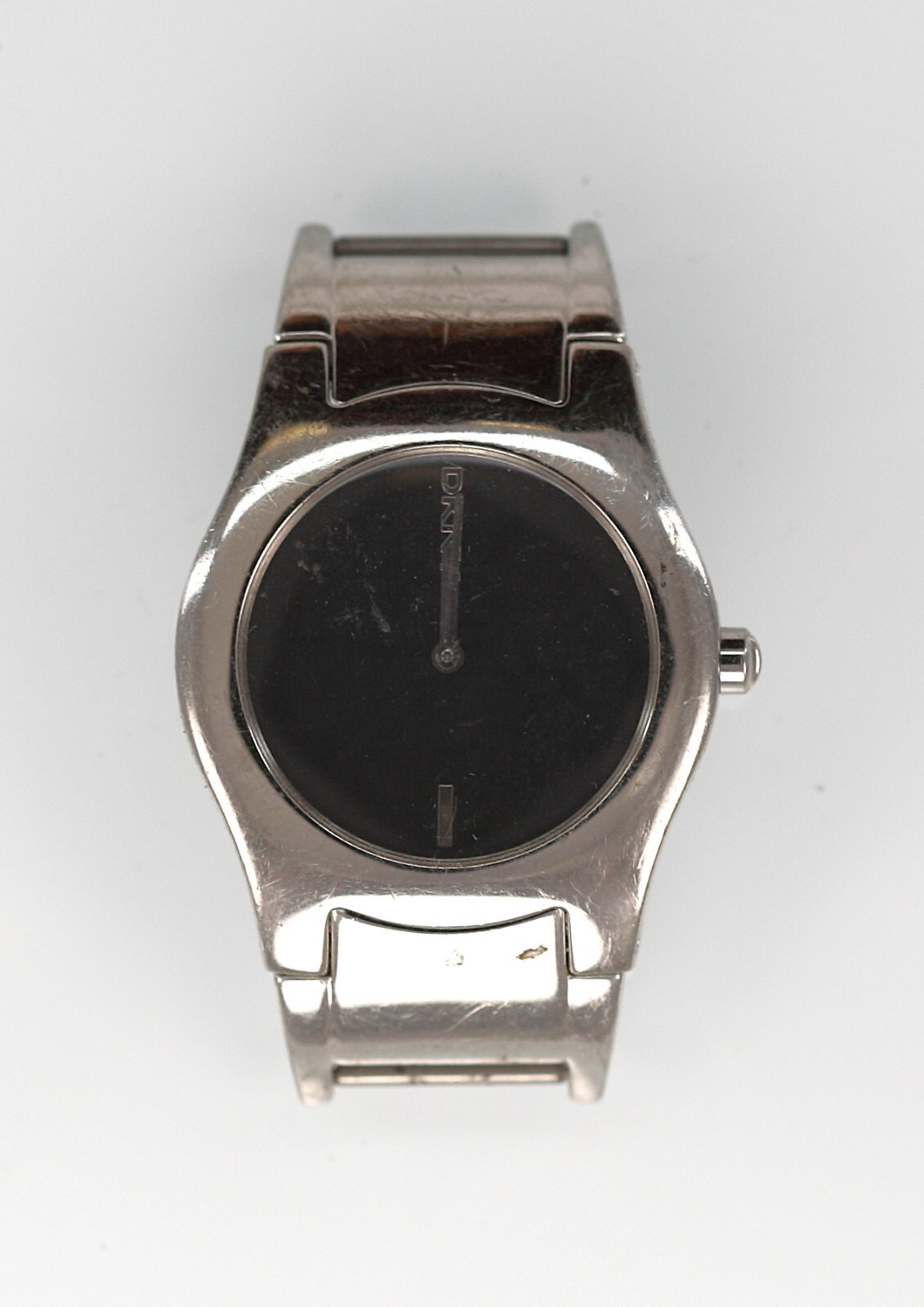 DKNY Watch Men NY-3033 Silver Stainless Steel Battery WR Gray NON-WORKING
