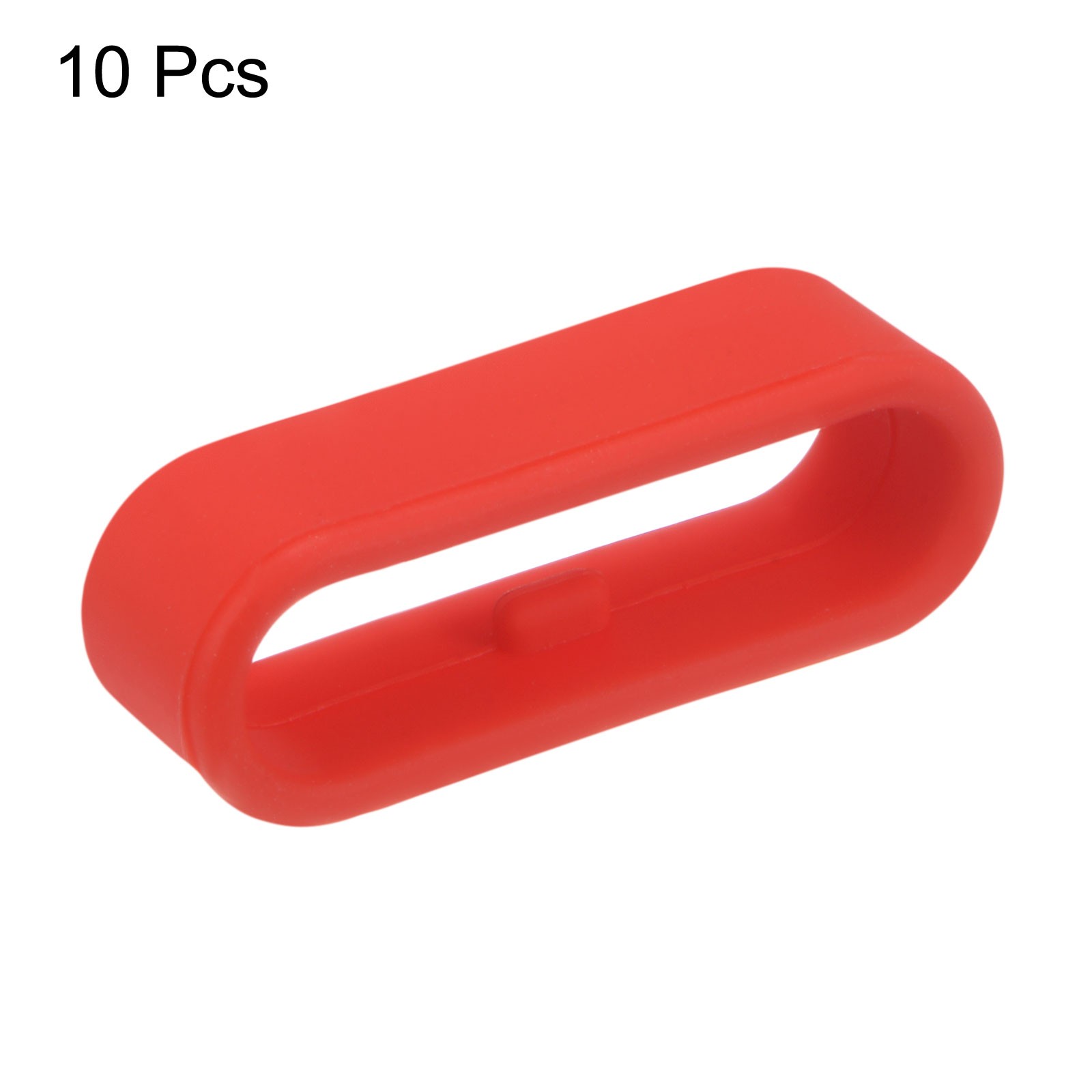 10Pcs Watch Band Strap Loops Silicone Fastener Rings for 22mm Band, Red