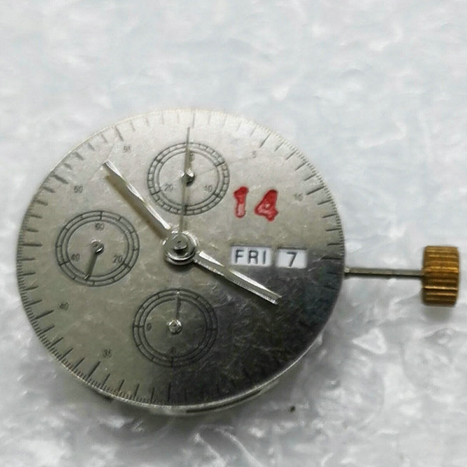 For 7750 Watch Dual Calendar 6Pin Automatic Mechanical Movement white Calendar