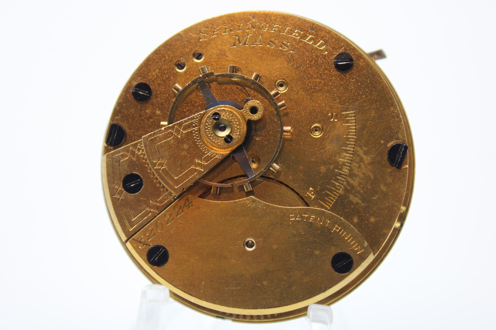 1884 HAMPDEN POCKET WATCH MOVEMENT 320224 GRADE: SPRINGFIELD 18s 7j (OR2)