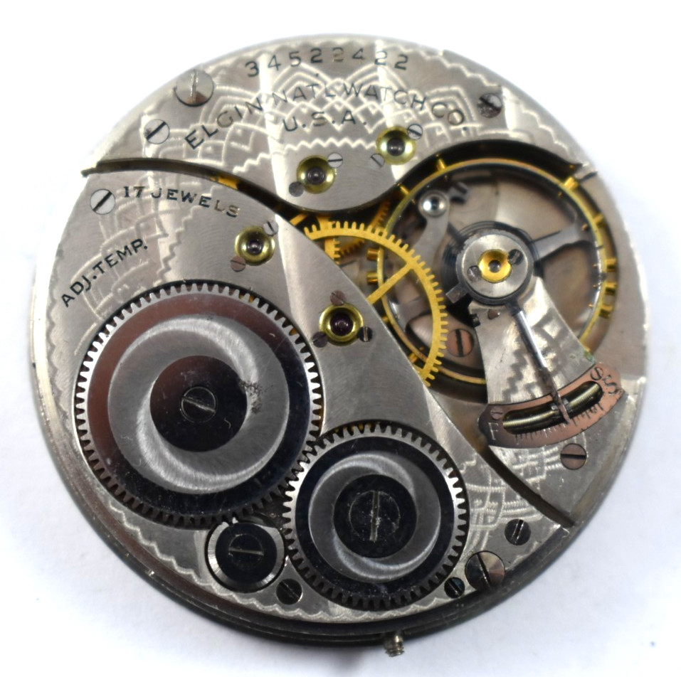 Vintage Elgin Grade 495 12s 17J OF Pocket Watch Movement lot.en