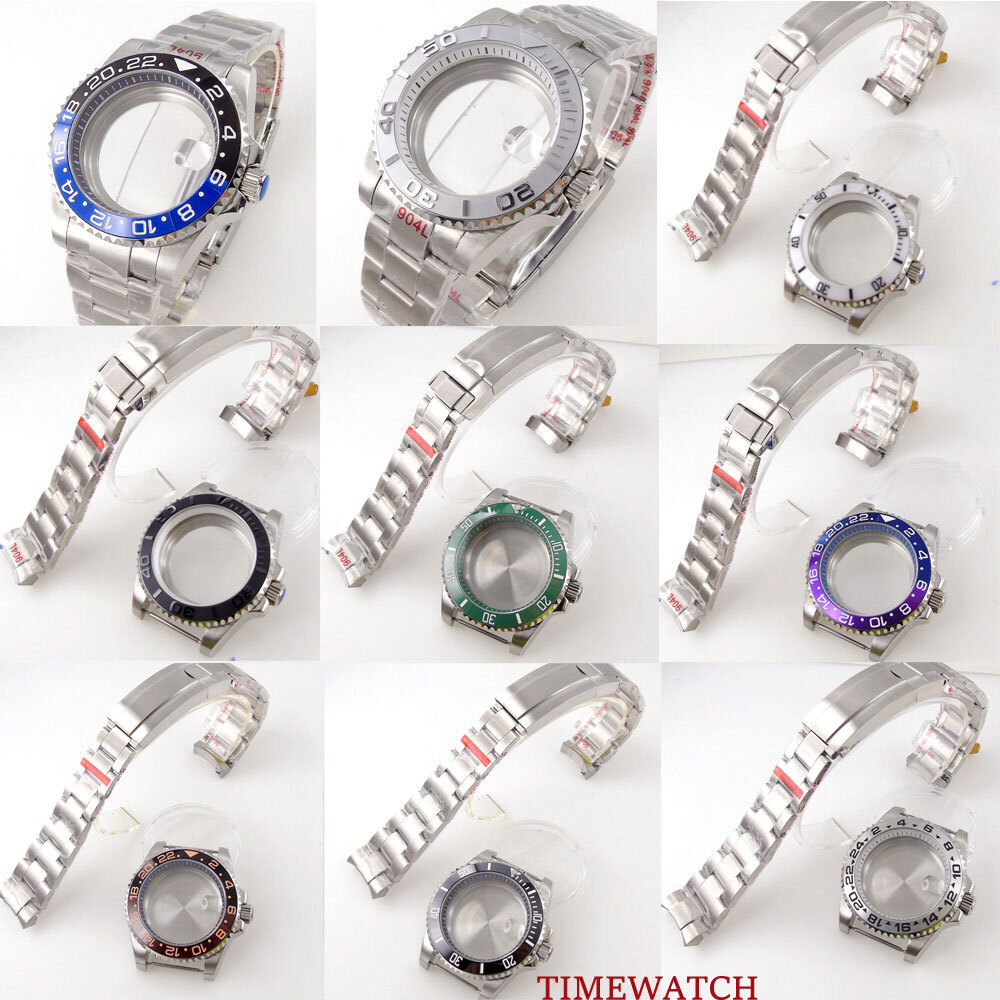 Sapphire Crystal Watch Case 40mm Chapter Ring Fit NH35A NH36A ETA2824 PT5000