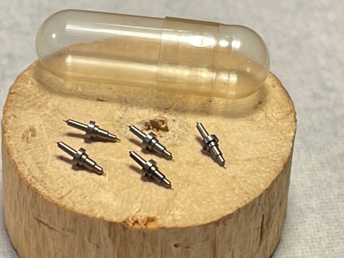 Lot x 5 – ELGIN 12s -2802- Pocket Watch Balance Staffs 12 size- NOS -clean (o15)