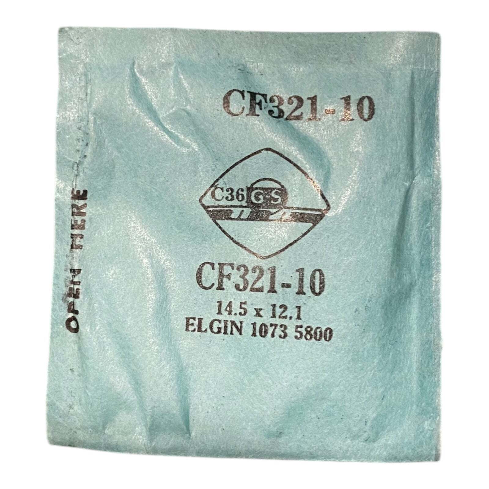 Germanow-Simon Mach (GS) CF321-10 Watch Crystal 14.5×12.1 NOS Part Flexo Elgin