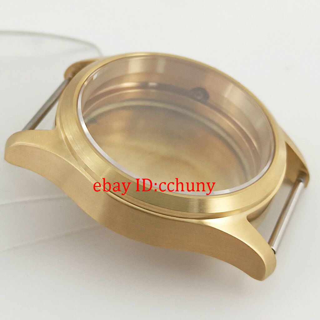 36/39mm sapphire gold watch case solid/glass back fit NH35 NH34 PT5000 movement