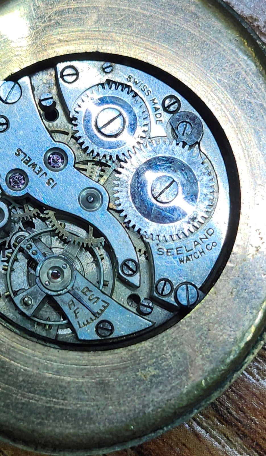 Seeland Watch Co. Swiss 15 Jewels Pocket Watch – Kama Dial-for PARTS OR REPAIR