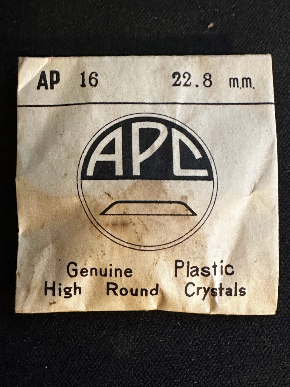 APC Round Wrist Watch Crystal AP 16, 22.8mm – New
