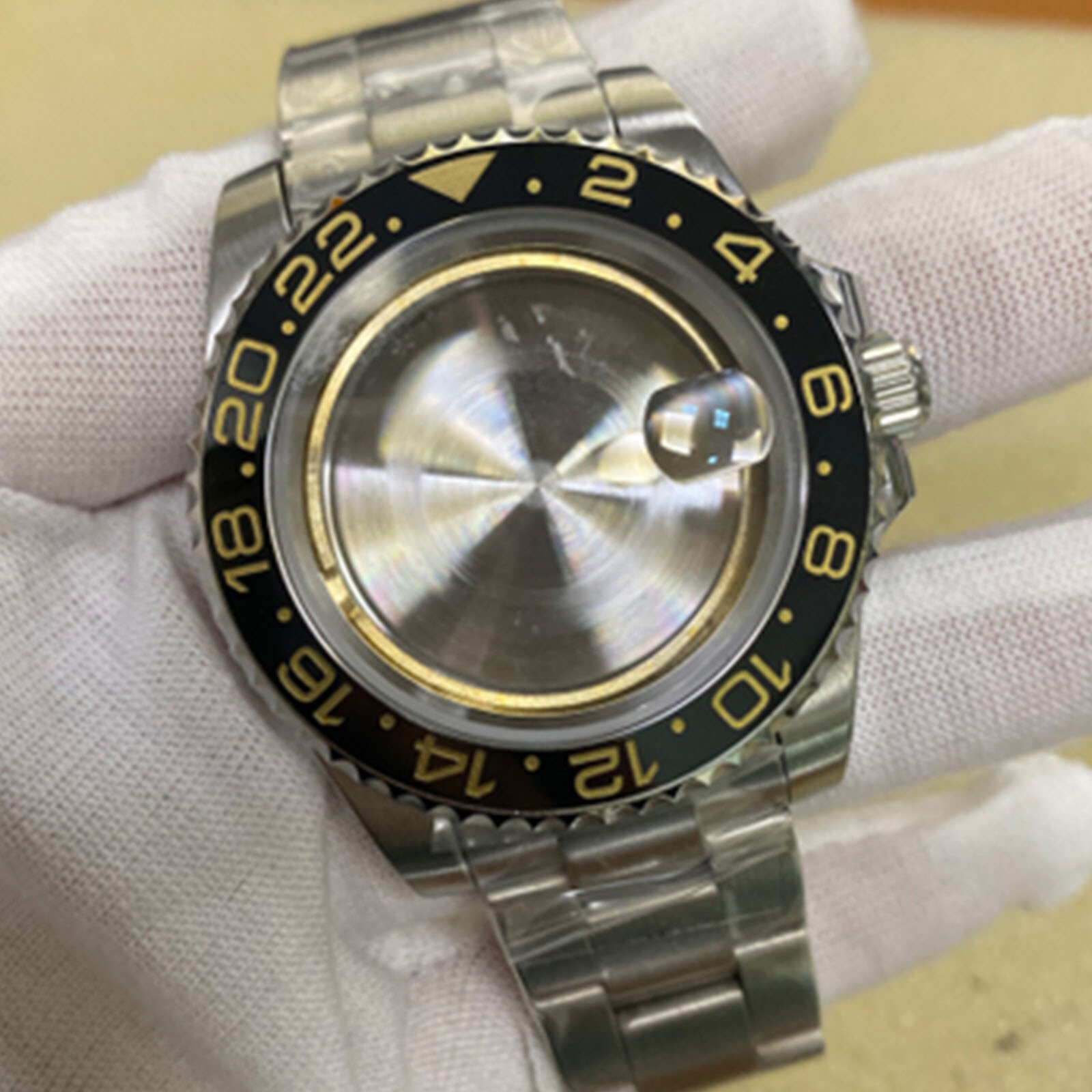 40MM Stainless Steel Bezel Watch Case w/ Band Strap for ETA 2836 Watch Movement