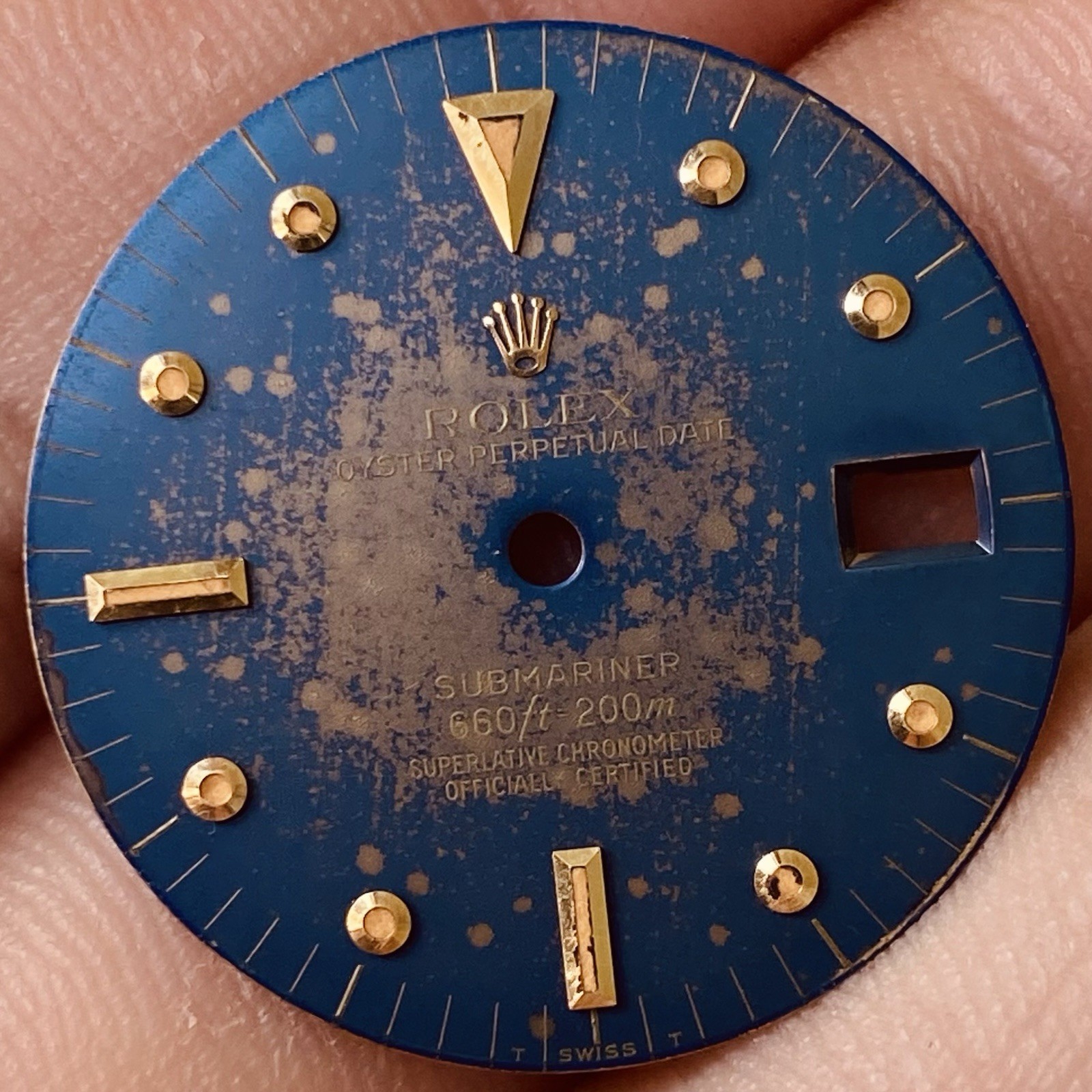 Rolex Blue Nipple Tropical Dial For Submariner Date Gold Model Ref 1680