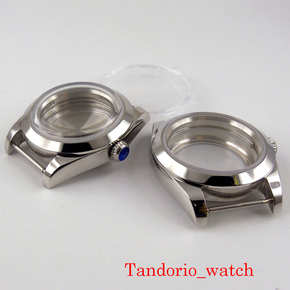 39mm Watch Polished Case Sapphire/Mineral Arched Glass Fit NH34 NH35 NH35A NH36A