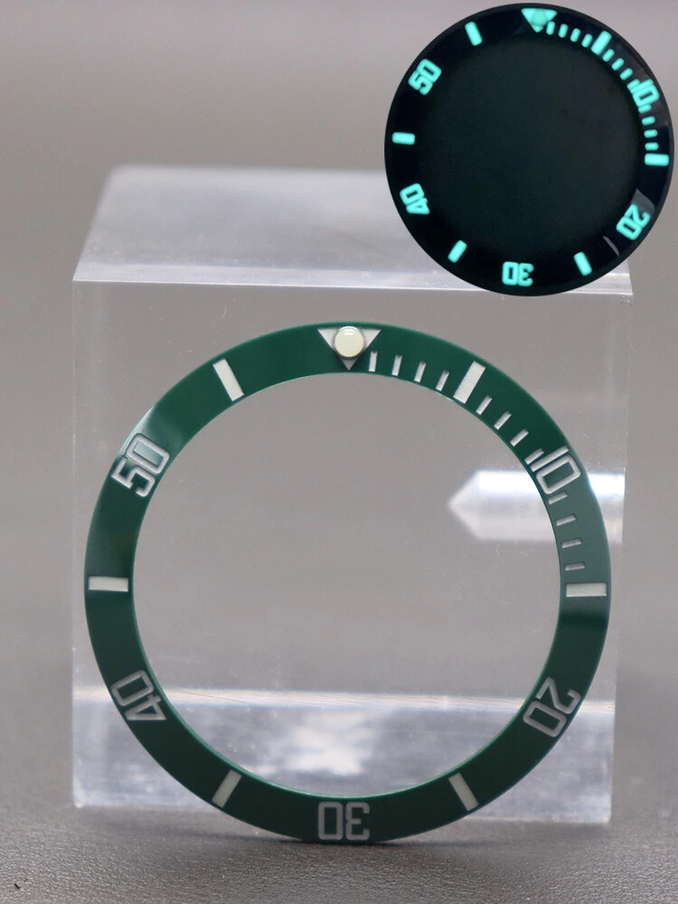 Watch Repair 38×30.7mm Ceramic Luminous Dive Bezel Insert For Seiko