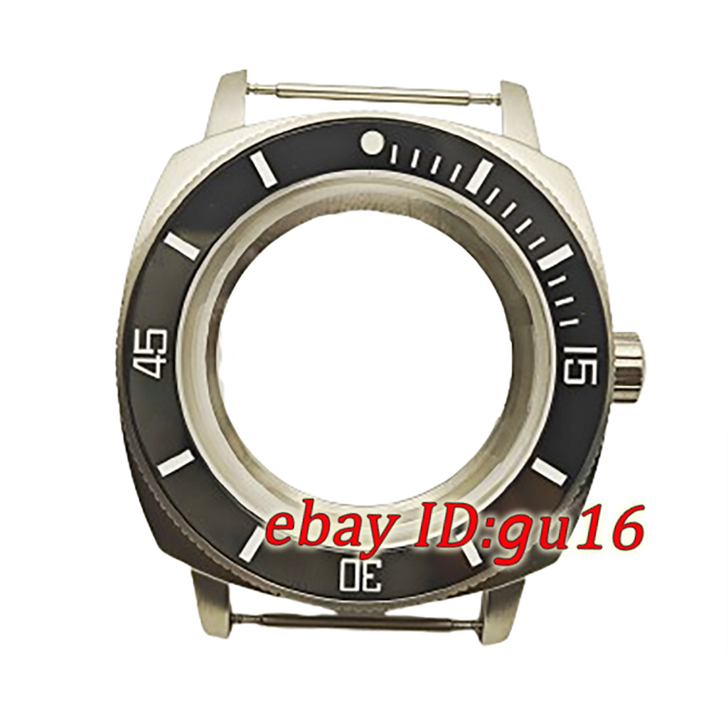42mm Case Sapphire Glass Silver Frosted Watch Case fit NH35 NH36 movement