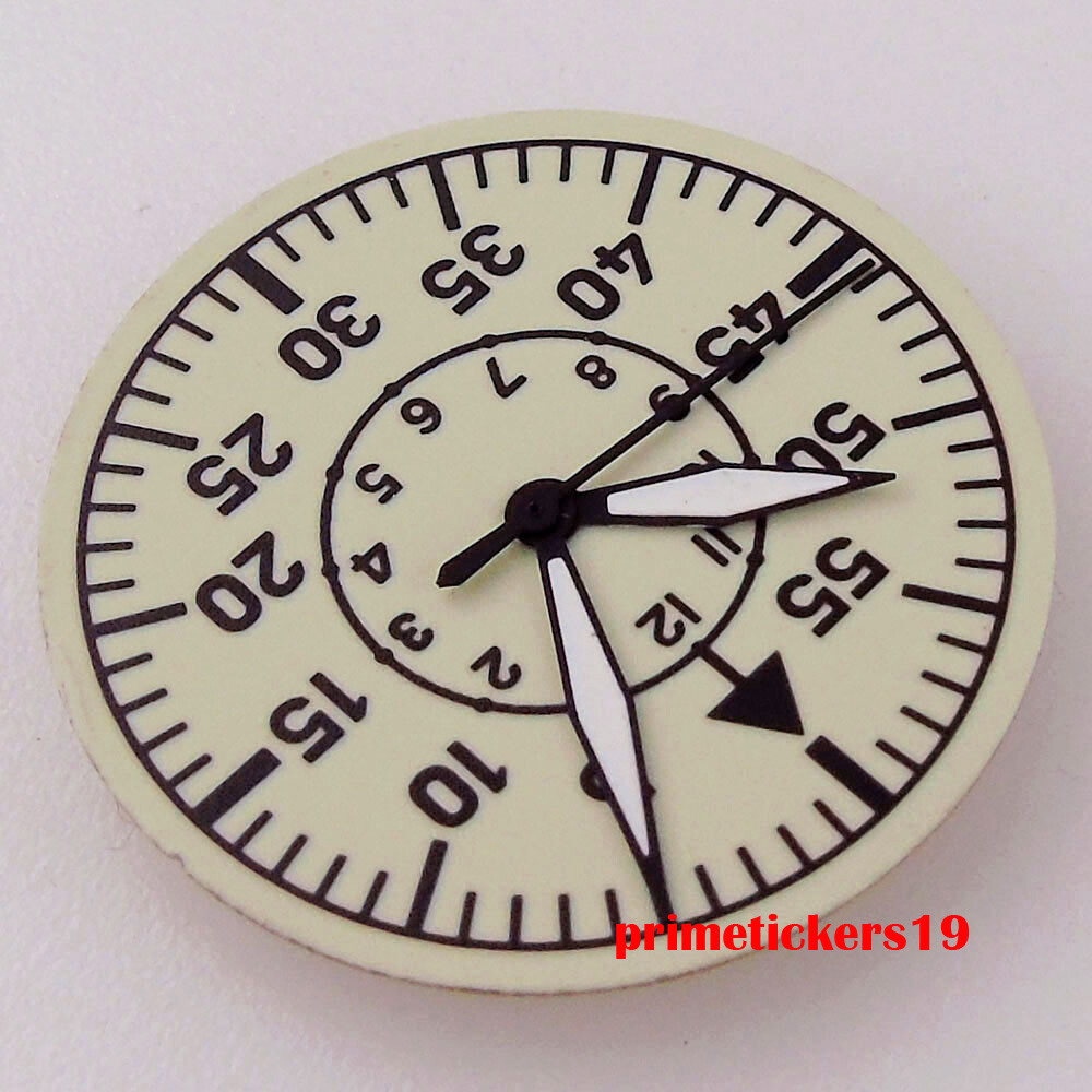 29mm Creamy Watch Dial Hands Full Green Luminous Fit NH35 NH36 ETA2824 PT5000