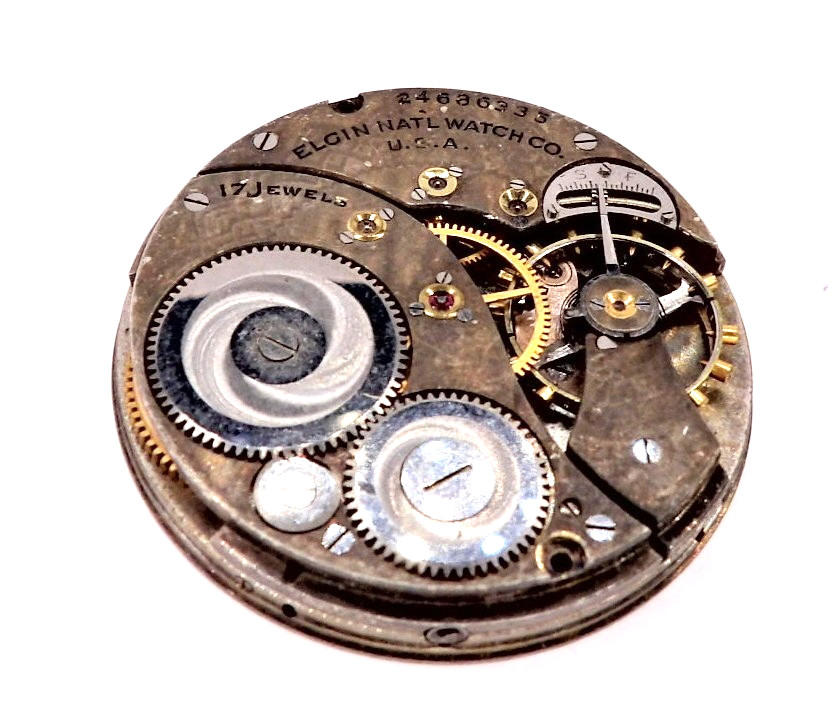 0544-51 Elgin Grade 345 Size 12s 17Jewel Serial # 24686335 Pocket Watch Movement