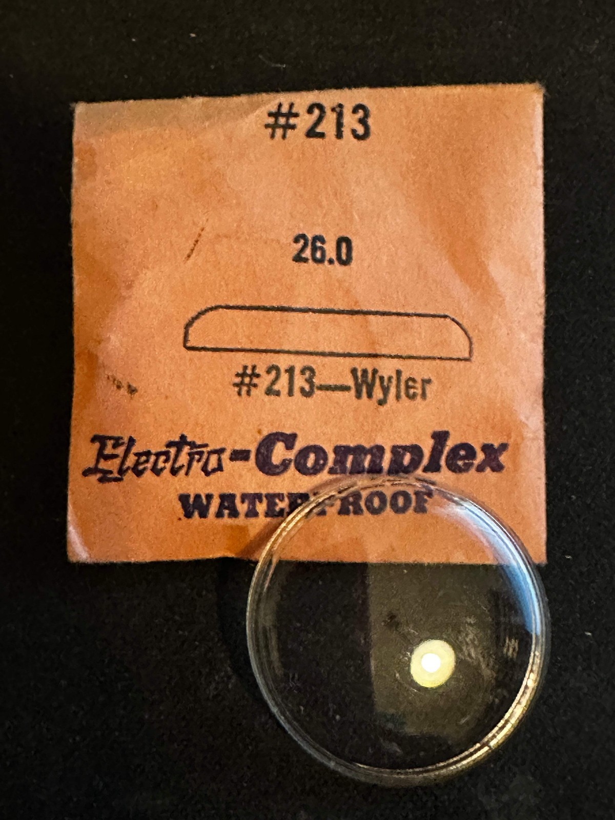 Electro-Seal #213 Watch Crystal 26.0mm for Wyler Wrist Watch – New