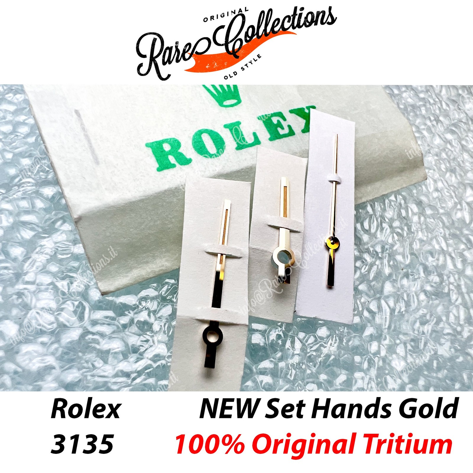 NEW Lancette Hands Set Rolex 3135 18238 16238 Tritium Oro Gold DateJust .104