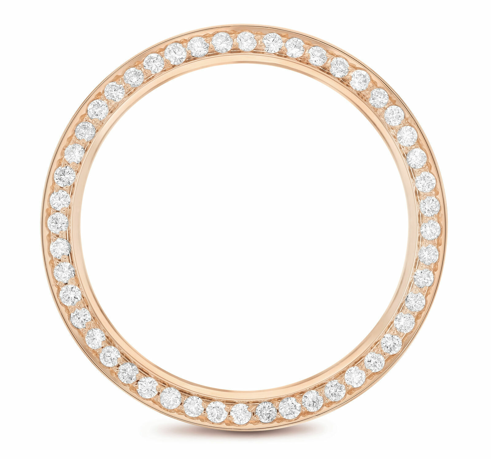 Midsize 1CT Bead Set Diamond Bezel With Double Cut Inside For Rolex 31MM 18K RG