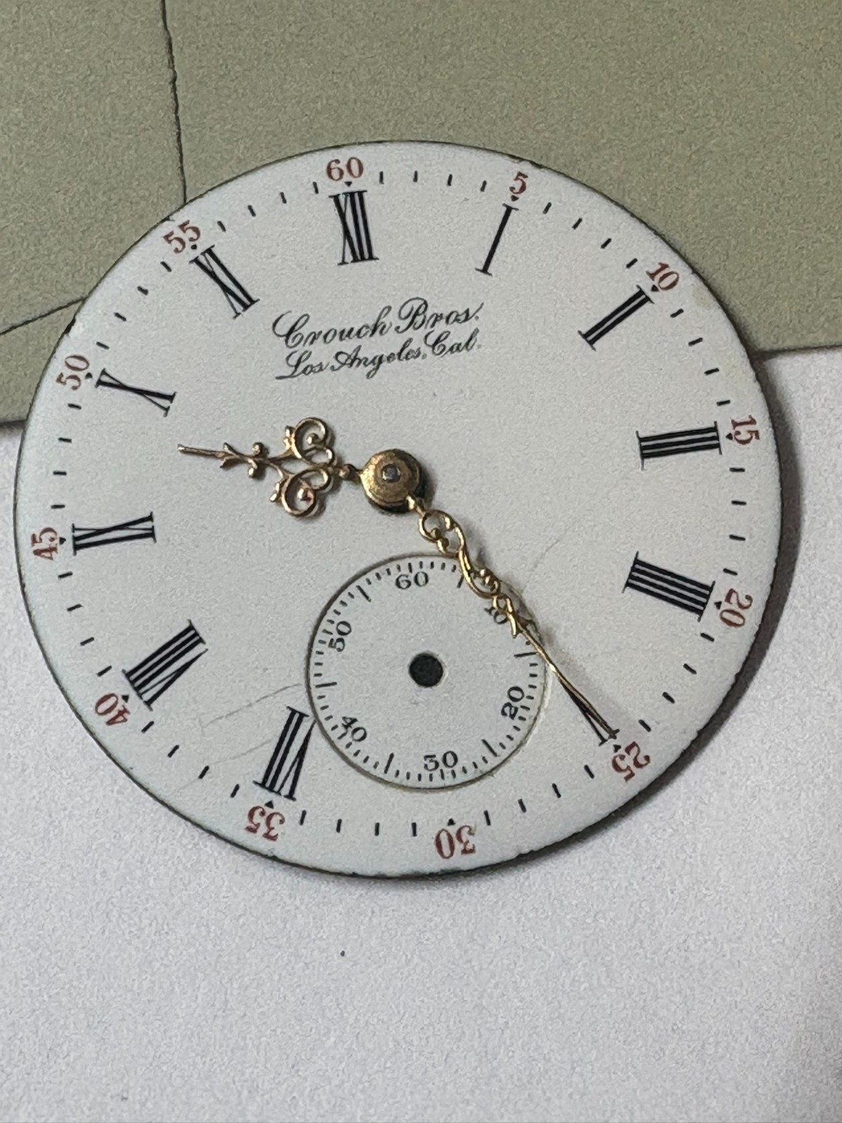 WALTHAM 0 SIZE POCKETWATCH PORCELAIN DIAL ” SEE AD “—-B-148