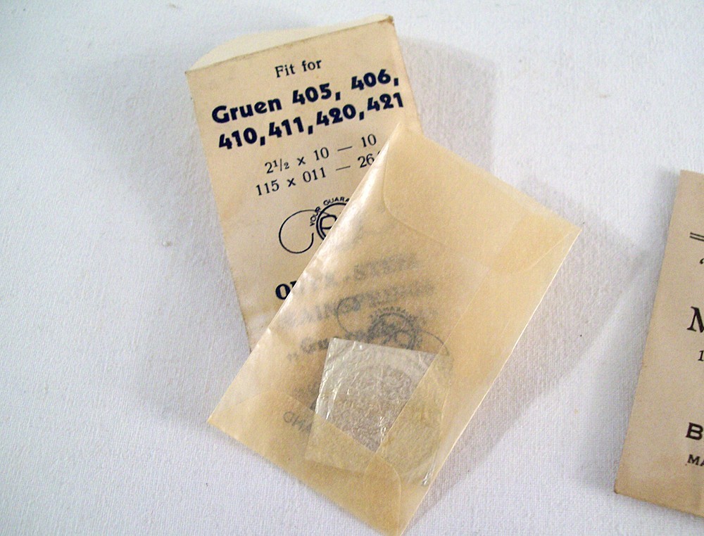 NOS Vintage Gruen Watch Mainsprings – Two – Fit: 405, 406, 410, 411, 420, 421 –