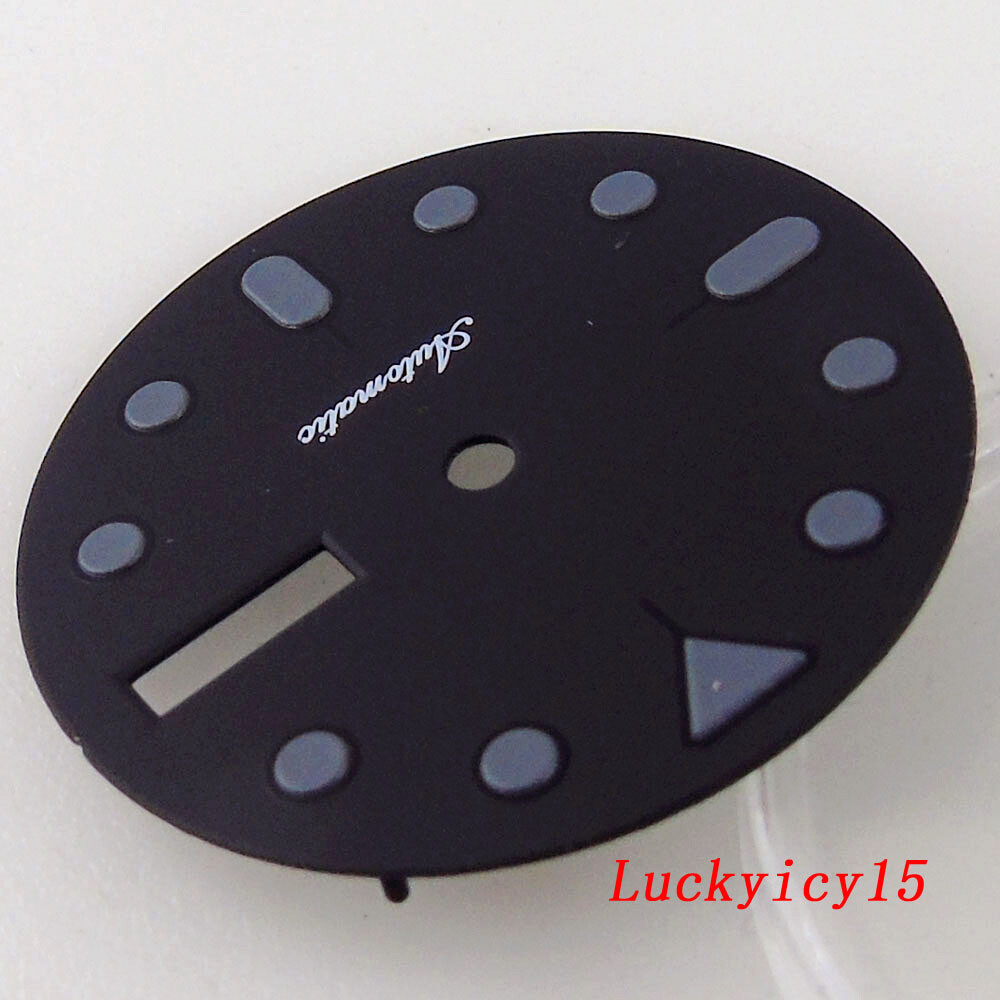 29MM Tandorio Grey Index Black Dial Fit NH36 NH36A Automatic Mens watch Dial