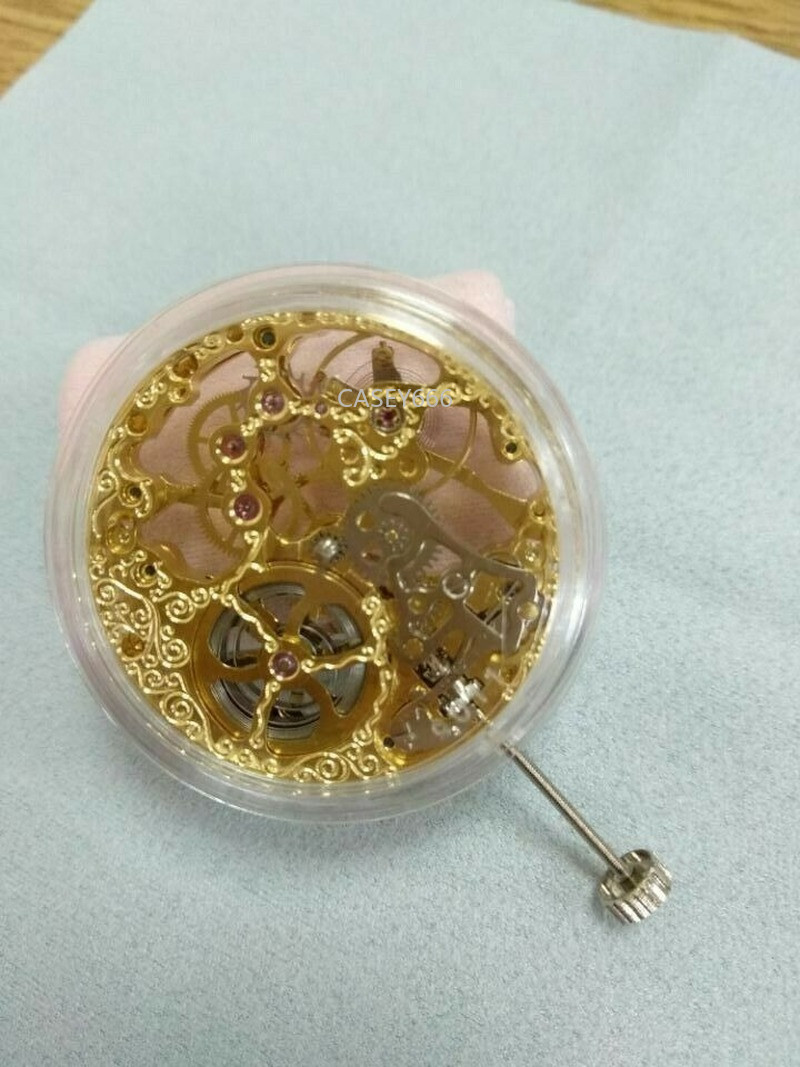 17 Jewels Yellow Golden Hollow eta 6497 Hand Winding Movement for Parnis Wrist