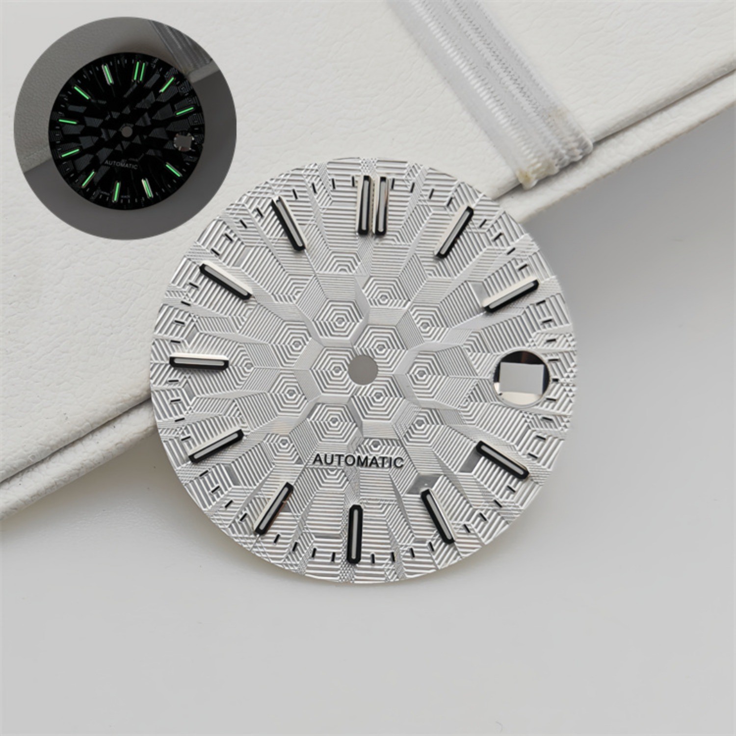 NH35 Dial 28.5mm Architectural Dial Green Luminous DIY for NH35/NH36 Movement
