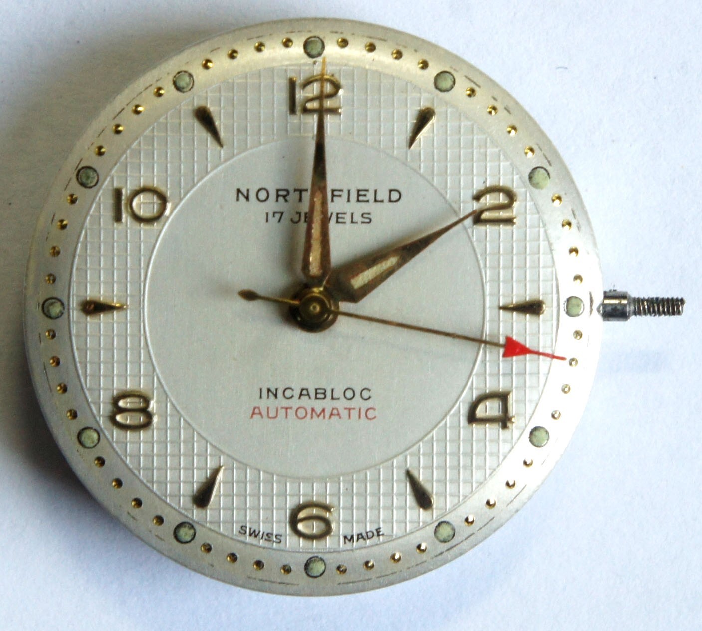 Vintage Felsa 690 Bidynator Movement Waffle Dial Hands For Project Watch Parts