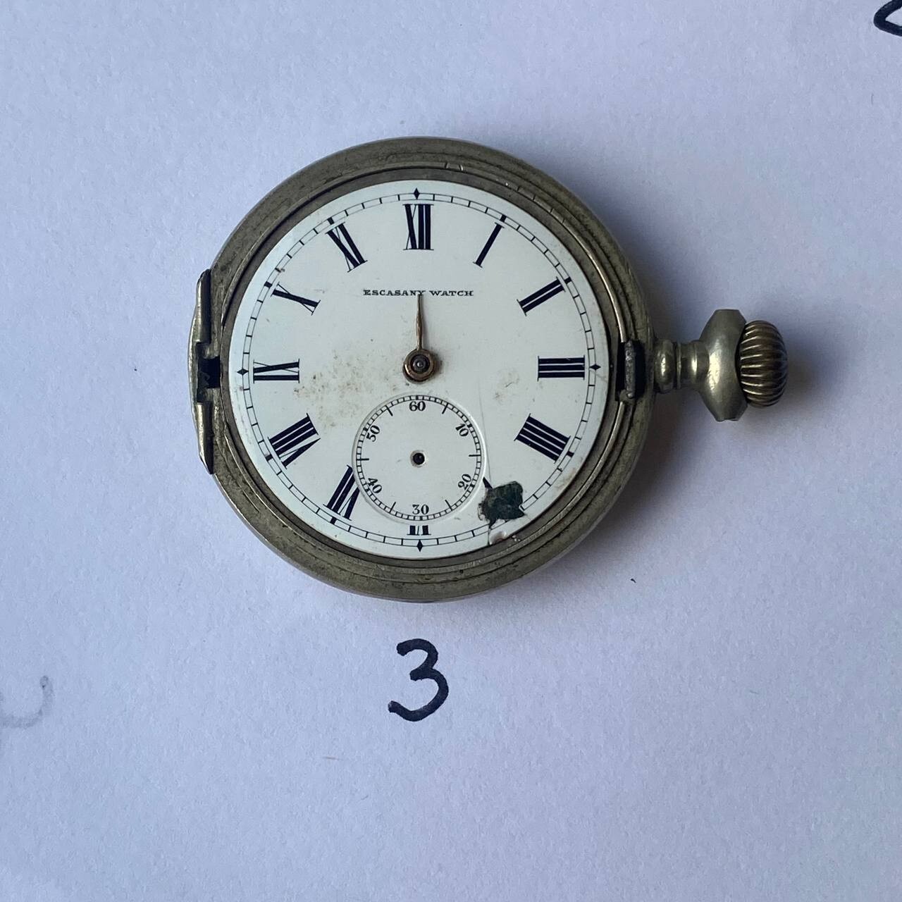LOT OF 3 PAUL DITISHEIM LABRADOR MOERIS POCKET WATCH MOVEMENTS FOR REPAIR /PARTS