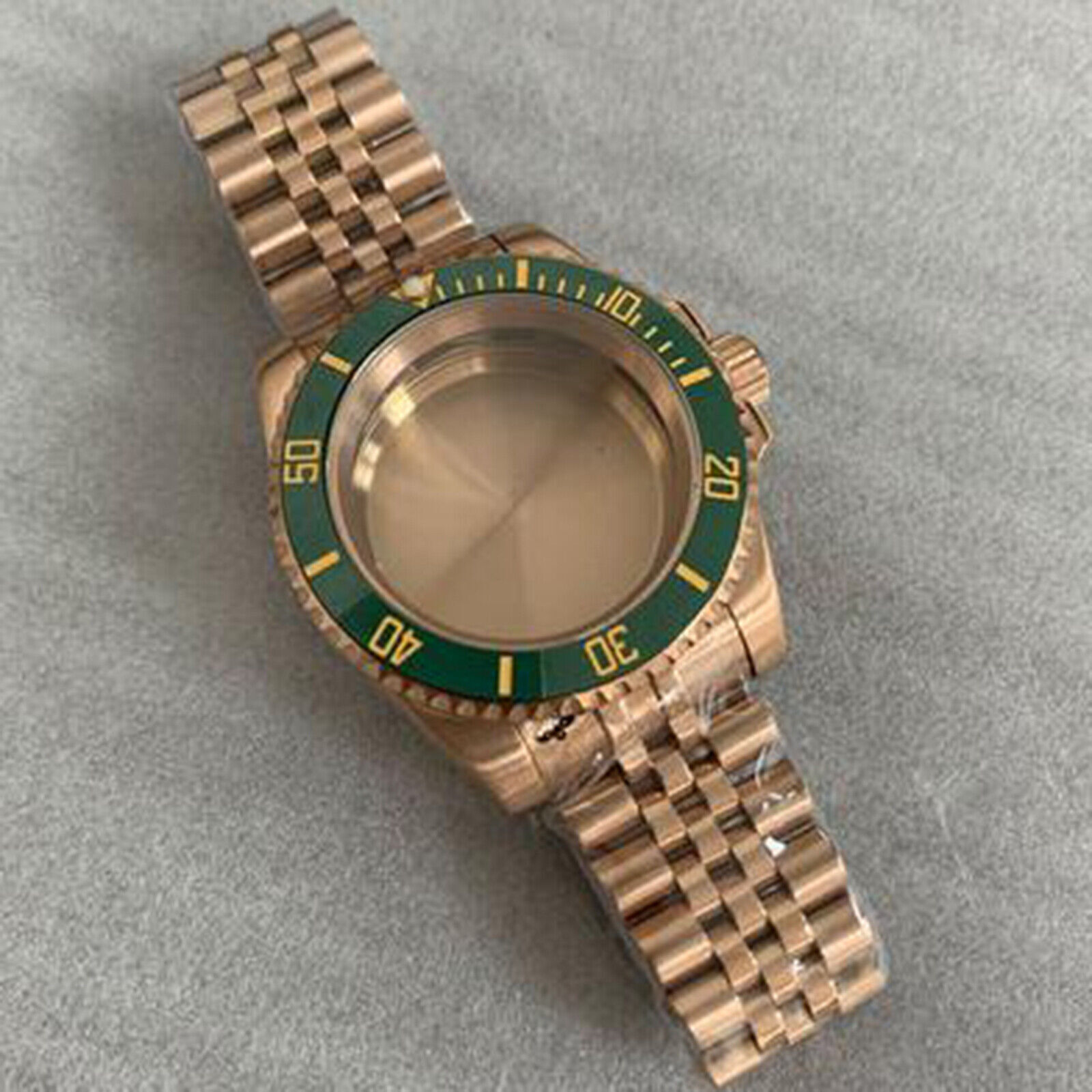 SUB Case + 5 Bead Strap 40mm Sapphire Glass Dense Bottom for NH35/NH36 Movement
