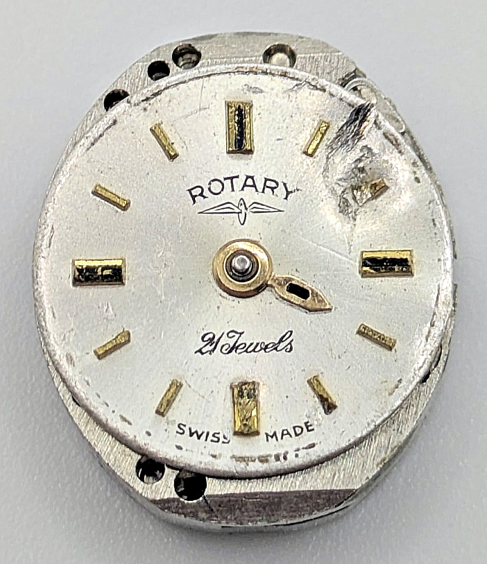 Rotary AS 1677 21 Jewels Manual Watch Movement Dial Parts Repair Untested