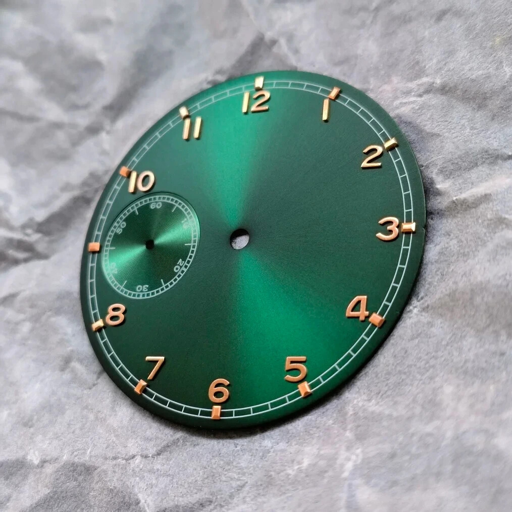 0.4mm/37mm green dial Rose gold number for ST3600 ETA6497 movement