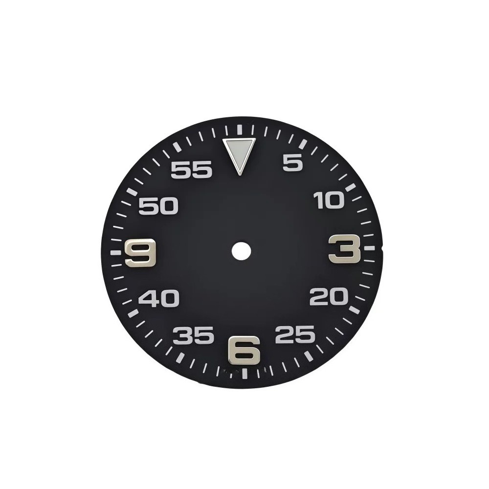 28.5mm Black Dial Gold 3 6 9 BGW9 Lume Fit Auto Movement Mod