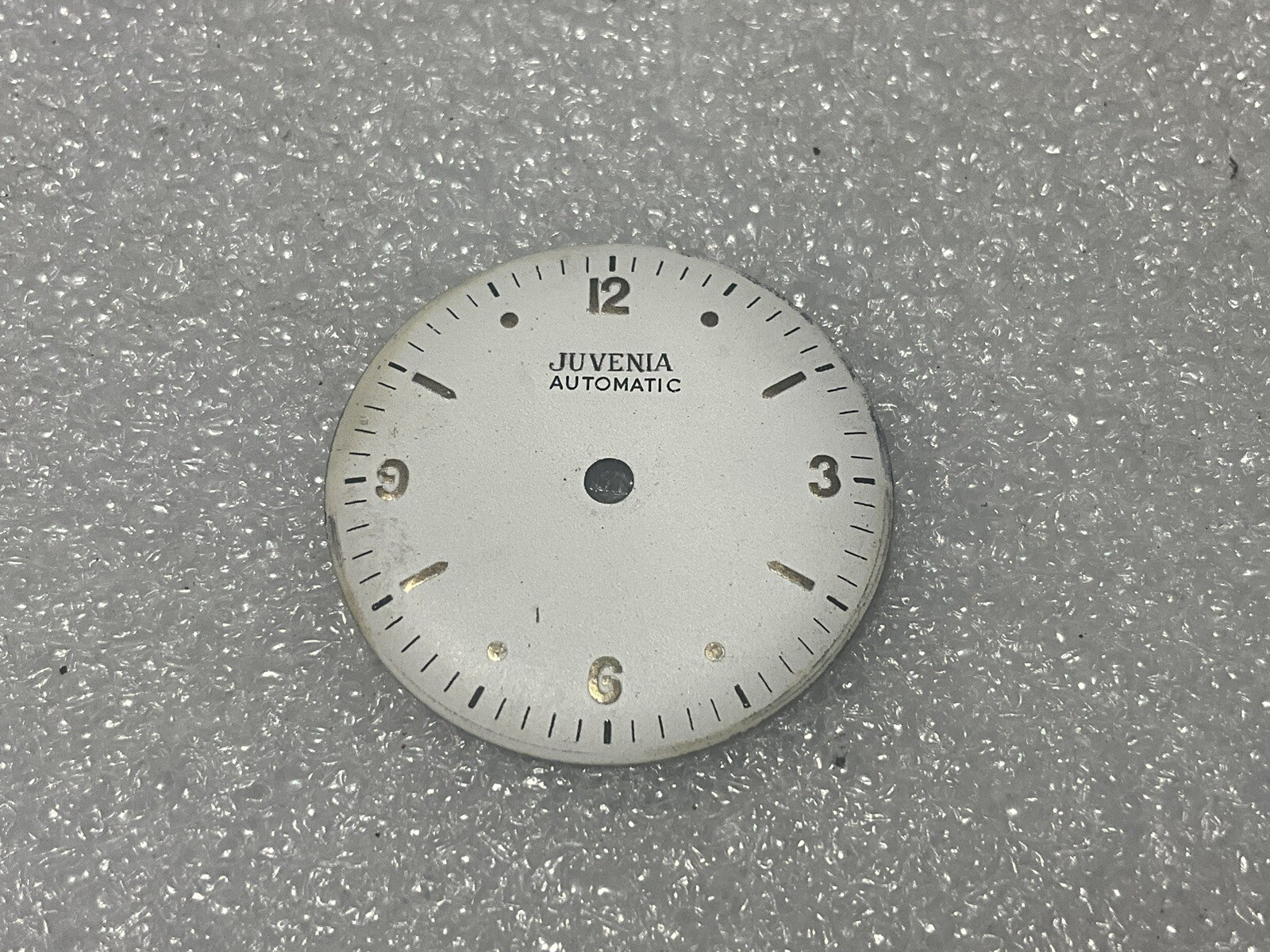 VINTAGE MENS WATCH PART JUVENIA AUTOMATIC DIAL ONLY 29mm white FREE SH