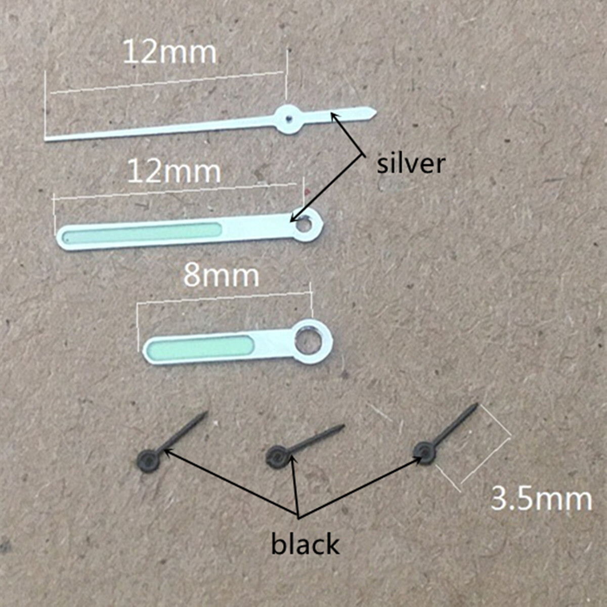 3.5mm Black Small Second Hand Watch Hands for Miyota OS10 OS20 OS60 OS80