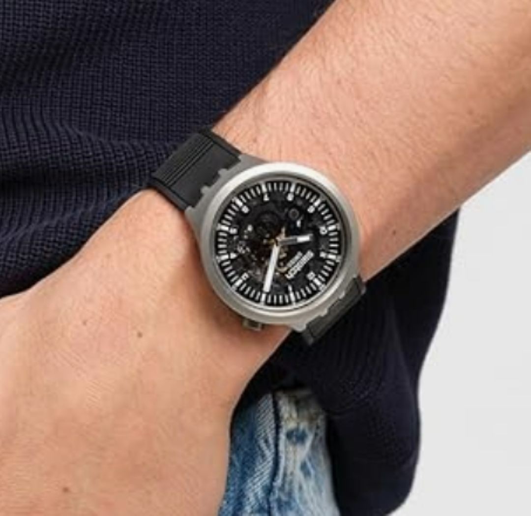 Swatch – SB07S105 – Big Bold Irony – Lacquered Watch Casual Plastic – Black