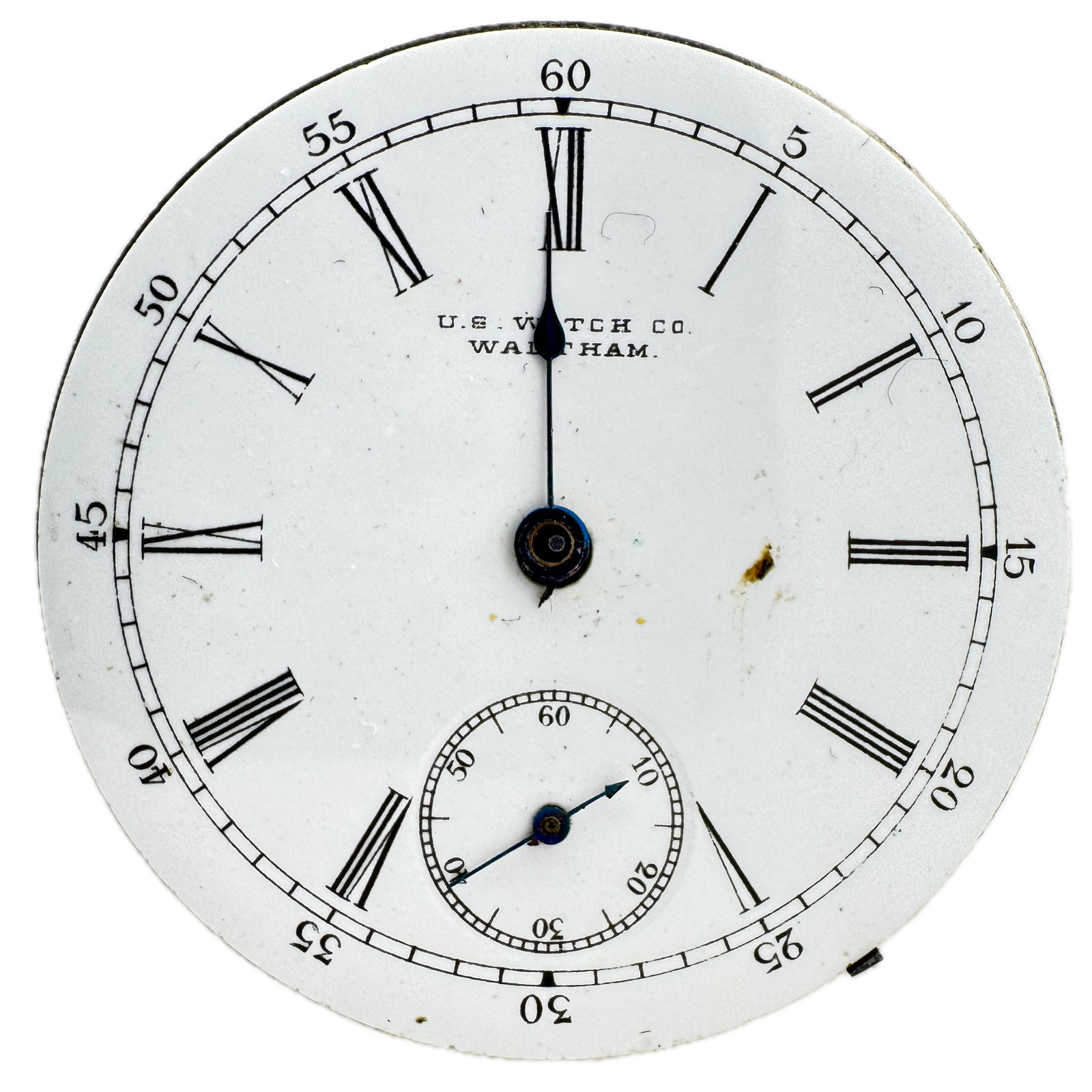 Antique 6s U.S. Watch Co. Waltham Roman Hunter Pocket Watch Movement 69 USA 7J