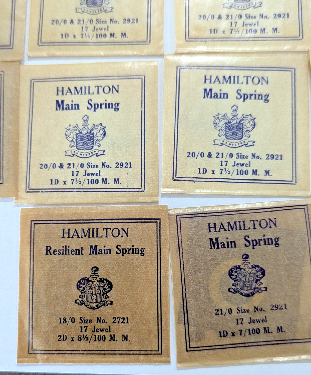 Lot Of 14 Vintage Original NOS New Old Stock Hamilton Main Spring