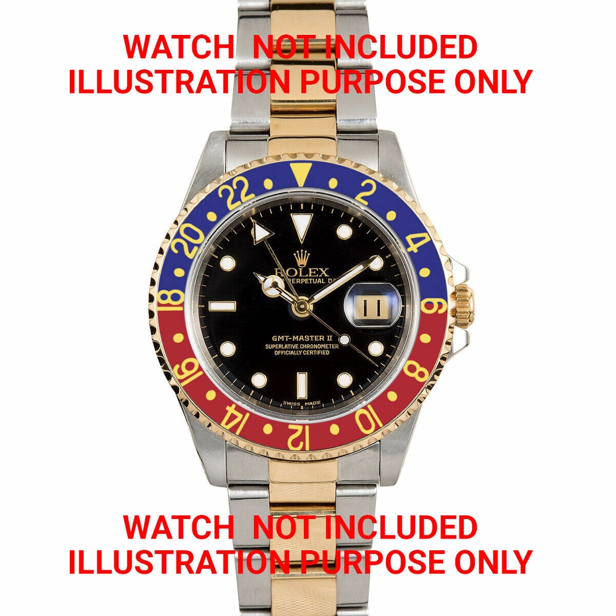 BEZEL & INSERT,RETAINING FOR ROLEX GMT 18K REAL GOLD 1675 16750 16753 16758 PEPS