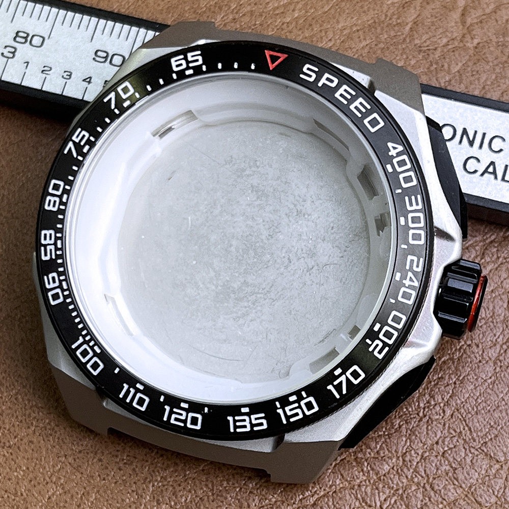 42mm Black Stainless Watch Case Mineral Glass for Vk63 Vk67 Movement Watch Parts