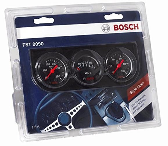 SP0F000037 Style Line 1-1/2″ Mini Triple Gauge Kit (Black Dial Face, Black