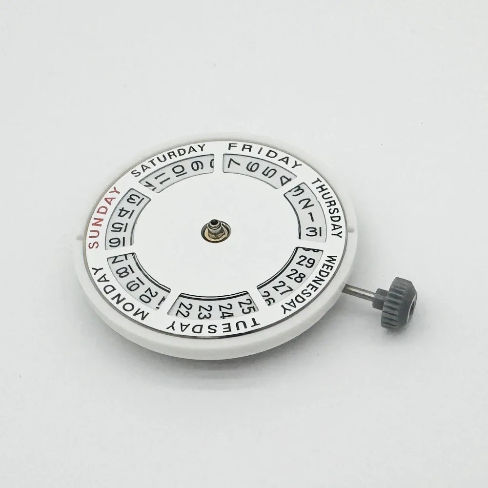Genuine Miyota 8285 Day-Date Movement 21 Jewel Week at 12:00 Date at 3:00 + Stem