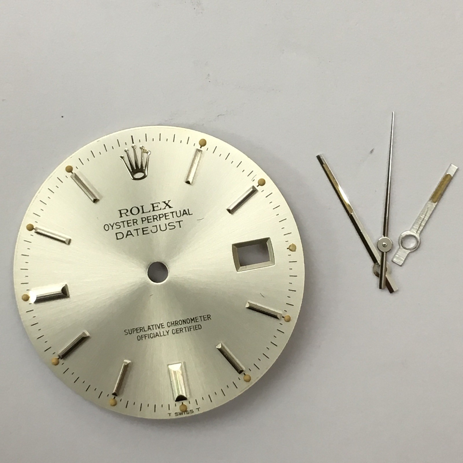 Rolex Gent’s dial Oyster Perpetual DATE JUST SILVER/GREY & Hands factory finish