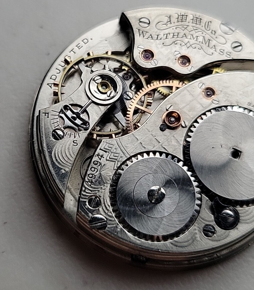 Model 1894 Waltham Gr 250 Size 12 Pocket Watch Movement For Repairs
