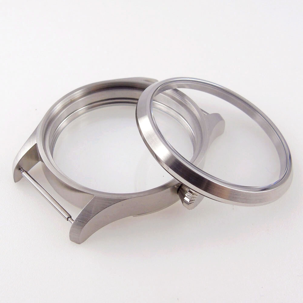 Silver 42mm Sterile Watch Case+Hands+Dial For ETA 6497 ST 3600 Hand Winding Movt