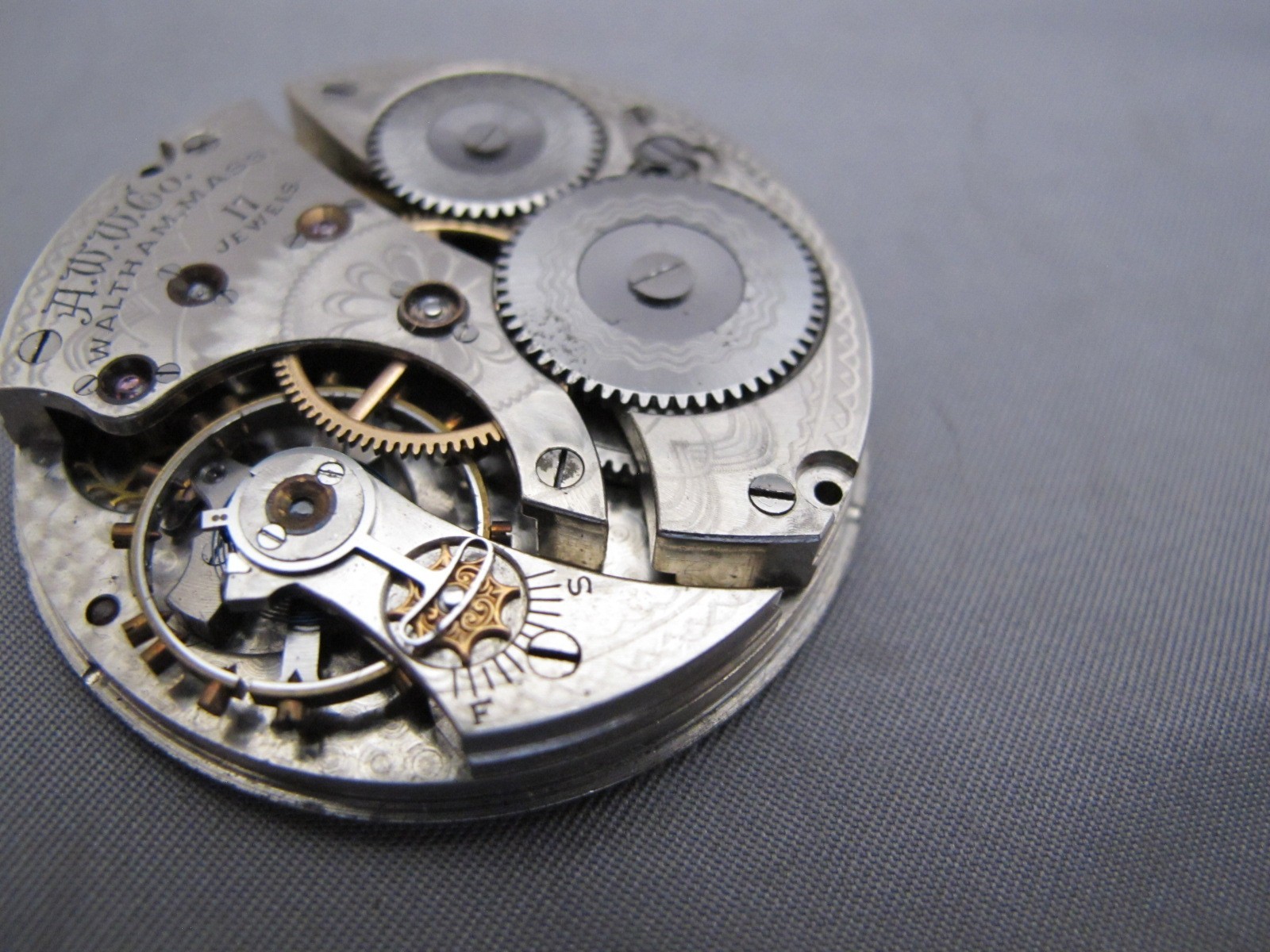 WALTHAM Grade No 625 Model 1908 16S 17J Pocket Watch Movement-3/4 Plate-1912