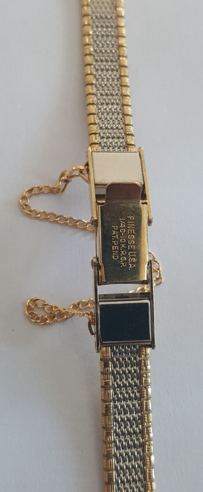 Longines Gold Plated Watch Bracelet With Safety Clasp Chain