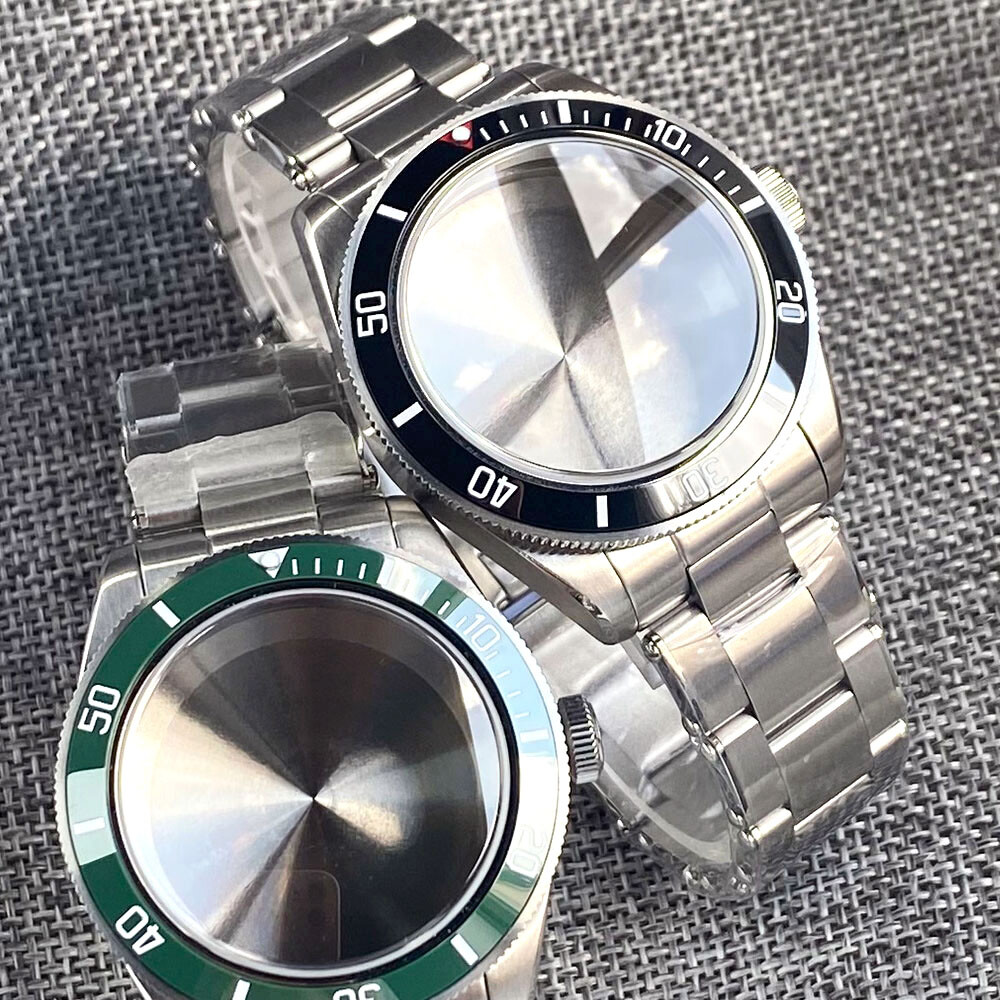 20ATＭ 40mm Bow Sapphire Glass Watch Case Ceramic Bezel Fit NH34 NH35 NH36 2824