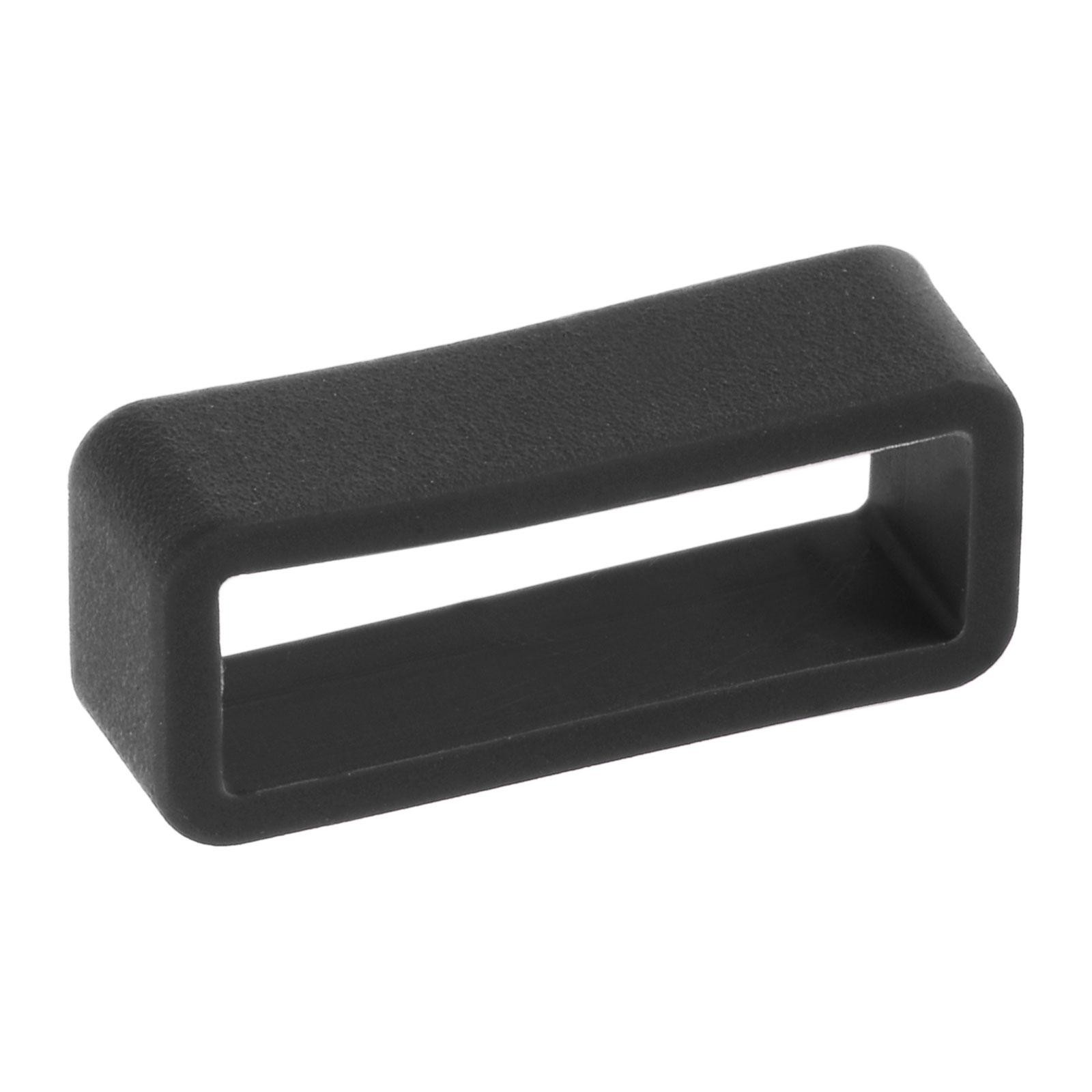 Watch Band Strap Loops Silicone for 20mm Width Watch Band, Black 4 Pcs